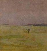 H. Masaryk: Strom v širém poli, 1908, akvarel, papír