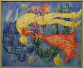 Miroslava Zychová: Sjednocení, tempery, plátno, 1977